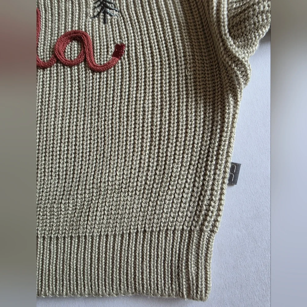 Modern Moments Baby Holiday Sweater 12 Months Fa La La Embroidered Knit Pullover